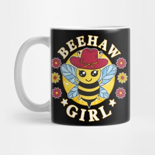 Funny Beehaw Girl Bee with Cowboy Hat Pun Mug